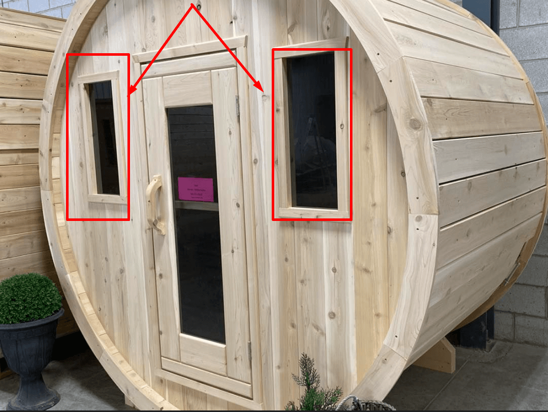 True North Saunas 2 Front Windows (Left + Right)