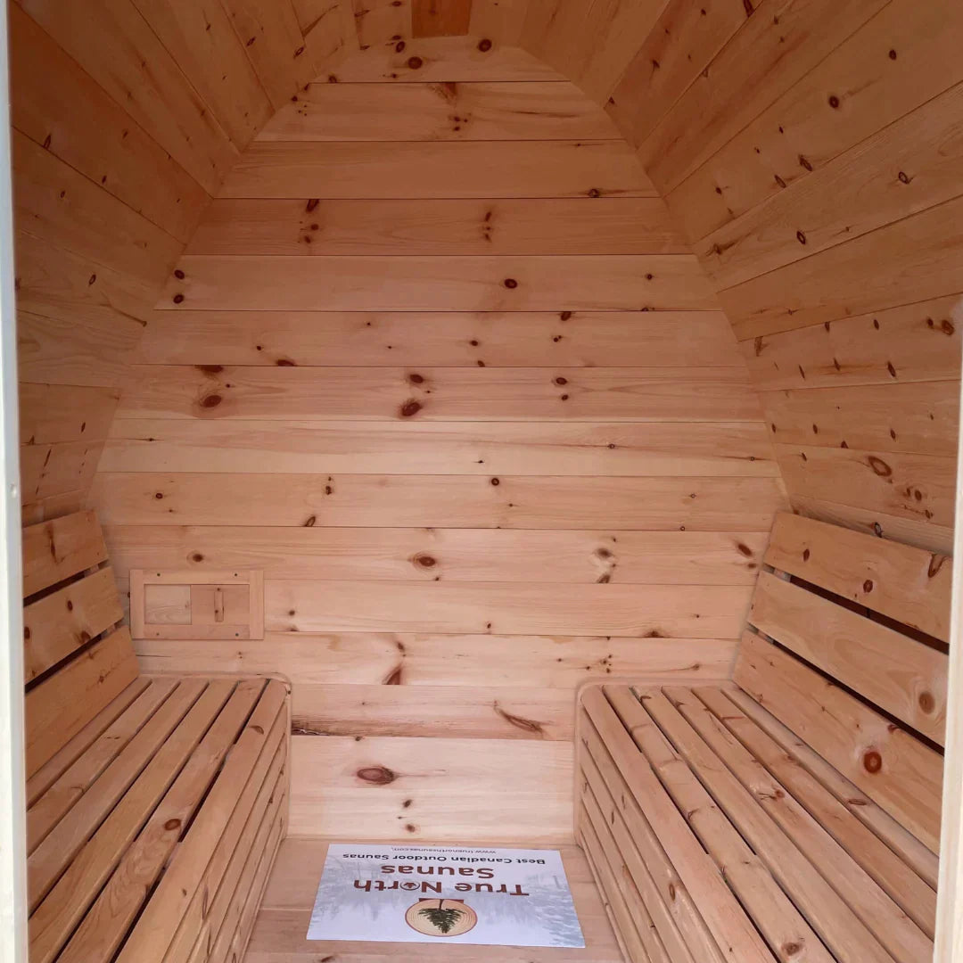True North Tiny Pod Outdoor Sauna - Red Cedar, White Cedar, Pine Wood