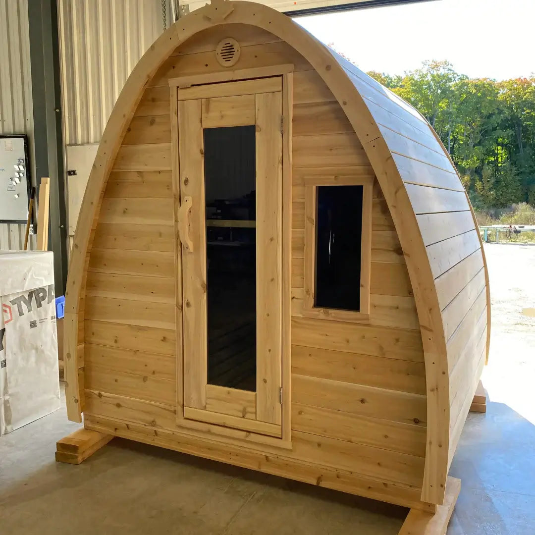 True North Large Pod Outdoor Sauna - Red Cedar, White Cedar, Pine Wood - Easy Sauna World