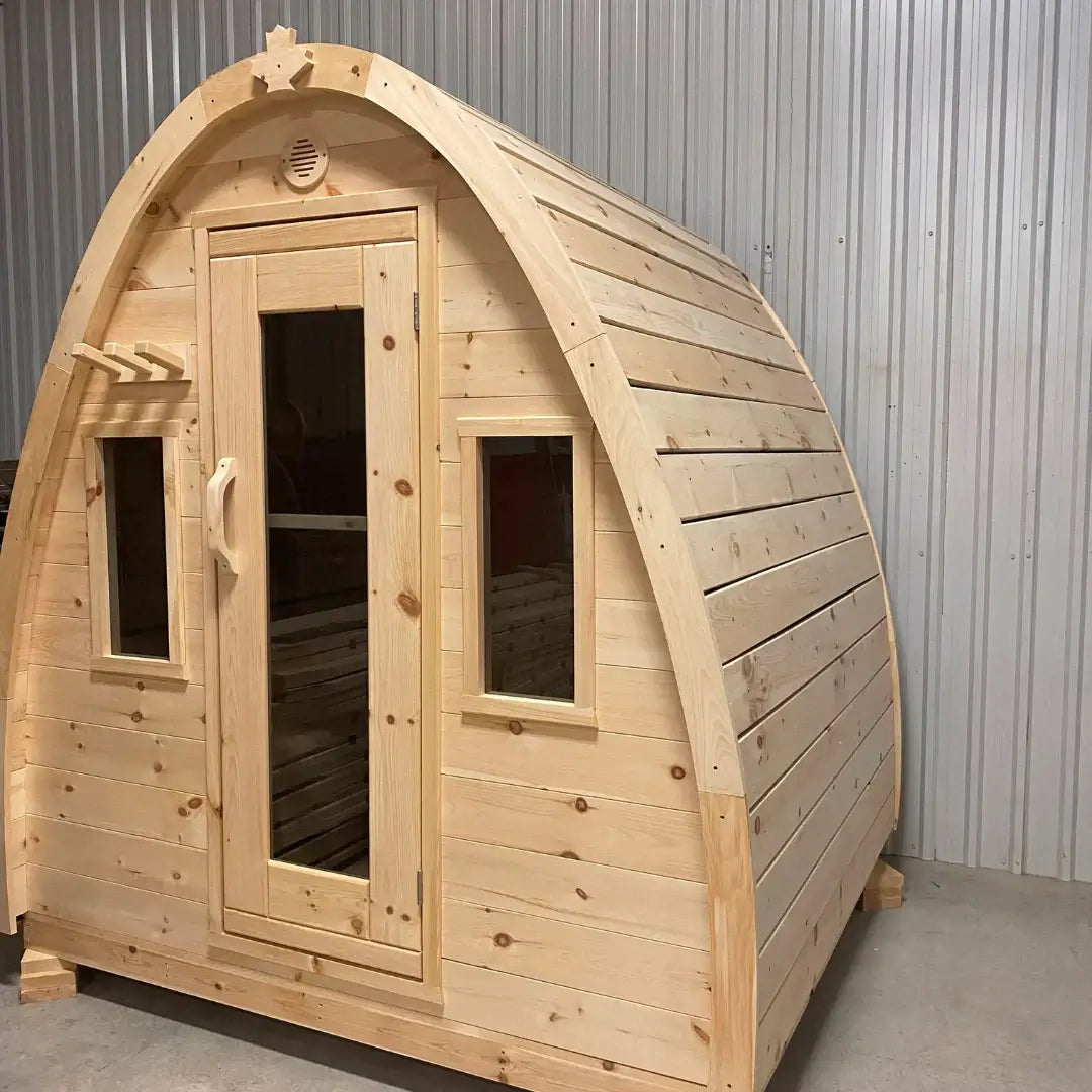 True North Large Pod Outdoor Sauna - Red Cedar, White Cedar, Pine Wood - Easy Sauna World